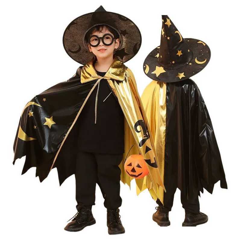 Kids Halloween Unisex Witch Cosplay Cloak + Witch Hat 2 Piece Girl Costumes Festival Performance Little Red Riding Hood Costumes Z250725