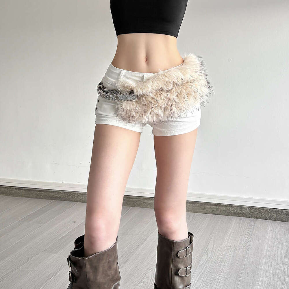 25025 Summer New Rhinestone Beaded Plush Patchwork Hot Girl Versatile Slim Fit Elegant Belt for Women f92