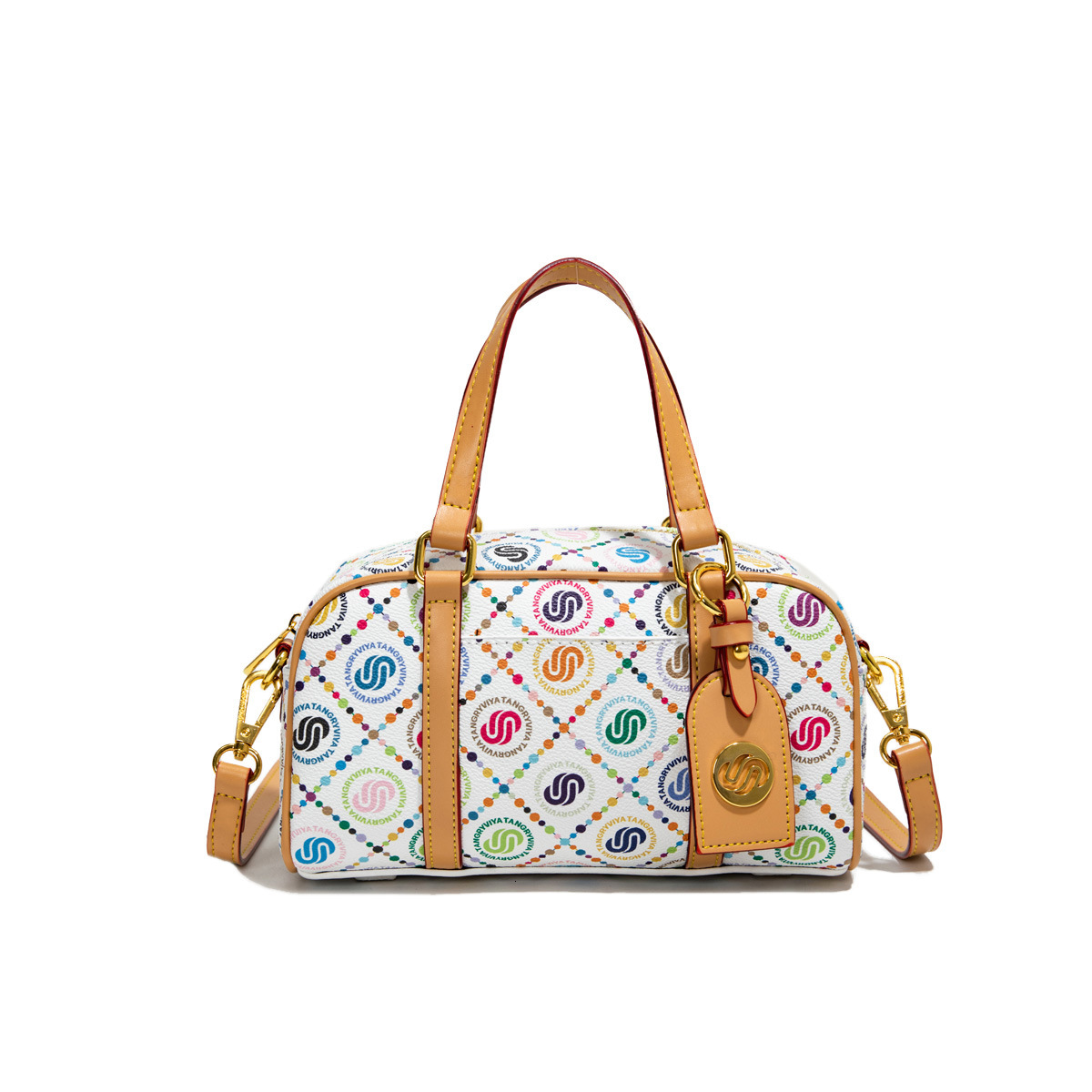 Luxury Brand Designer Bag Vintage TB Monogram PVC Fabric New Pillow Bag Fashion Trend Handheld Bowling Bag Casual Boston Baseball Bag