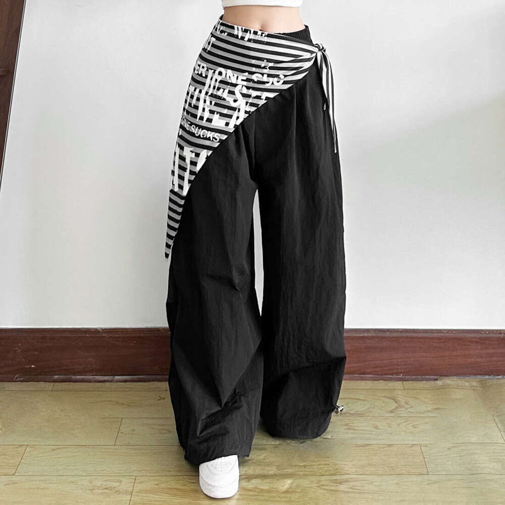 2025 Summer New Hot Girl Hip-Hop Striped Letter Fashion Casual Design Waist Decoration Women's Clothing 4ad