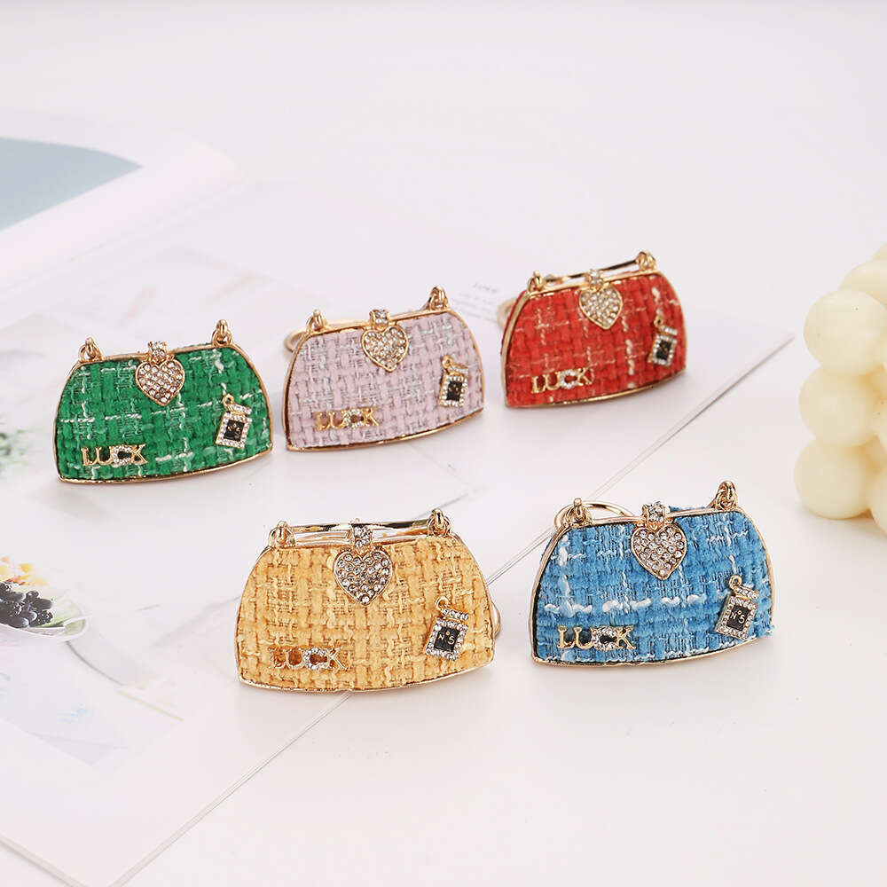 Perfume Bottle Bag Fashion Women's Backpack Pendant Zinc Alloy Rhinestone Keychain Gift