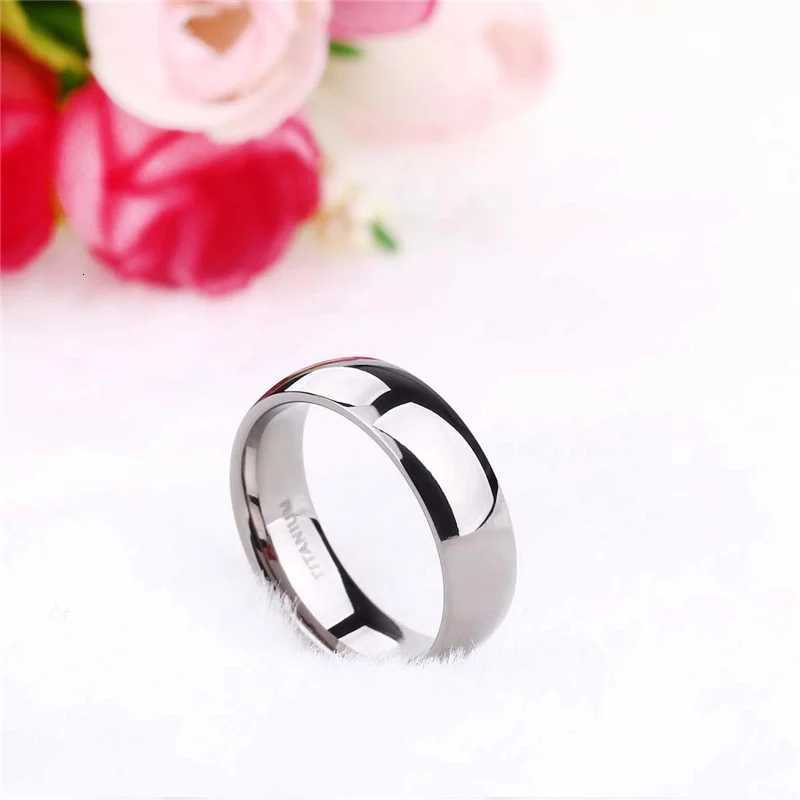 TIGRADE 2/4/6/8mm mens wedding band polished womens titanium simple engagement classic ring black silver women anel 3-15 W250417