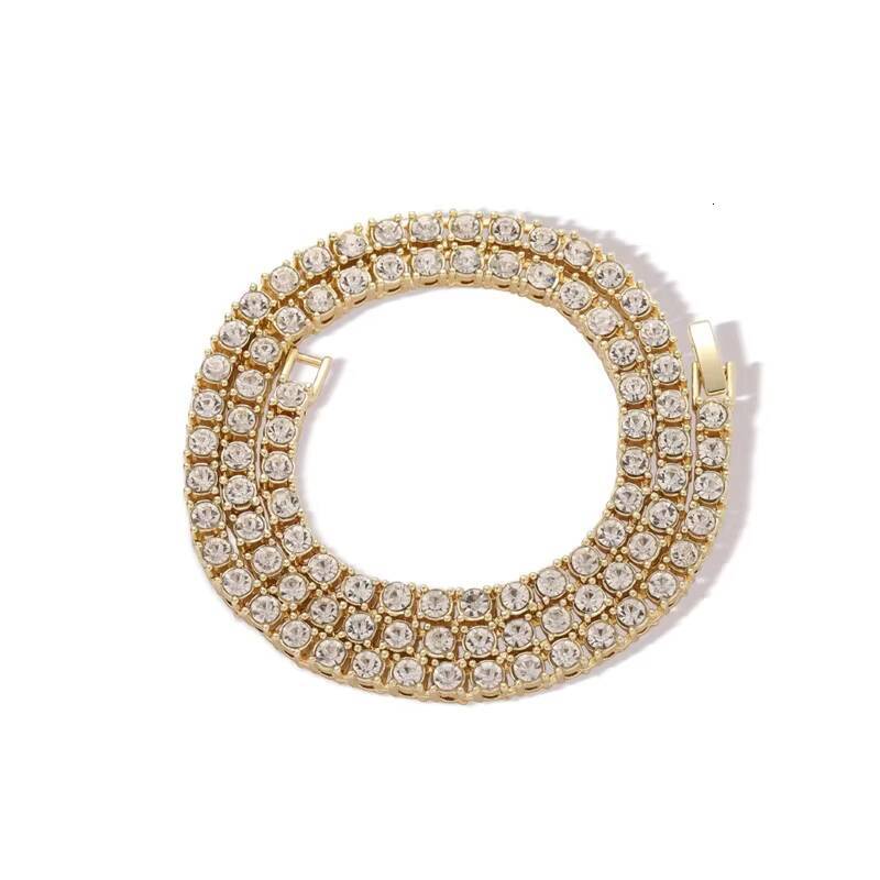 18K Gold 5mm Tennis Chain Jewellery Diamond Choker Iced Out Hip Hop Chains Bling Jewelry Gold Silver Tennis Chain