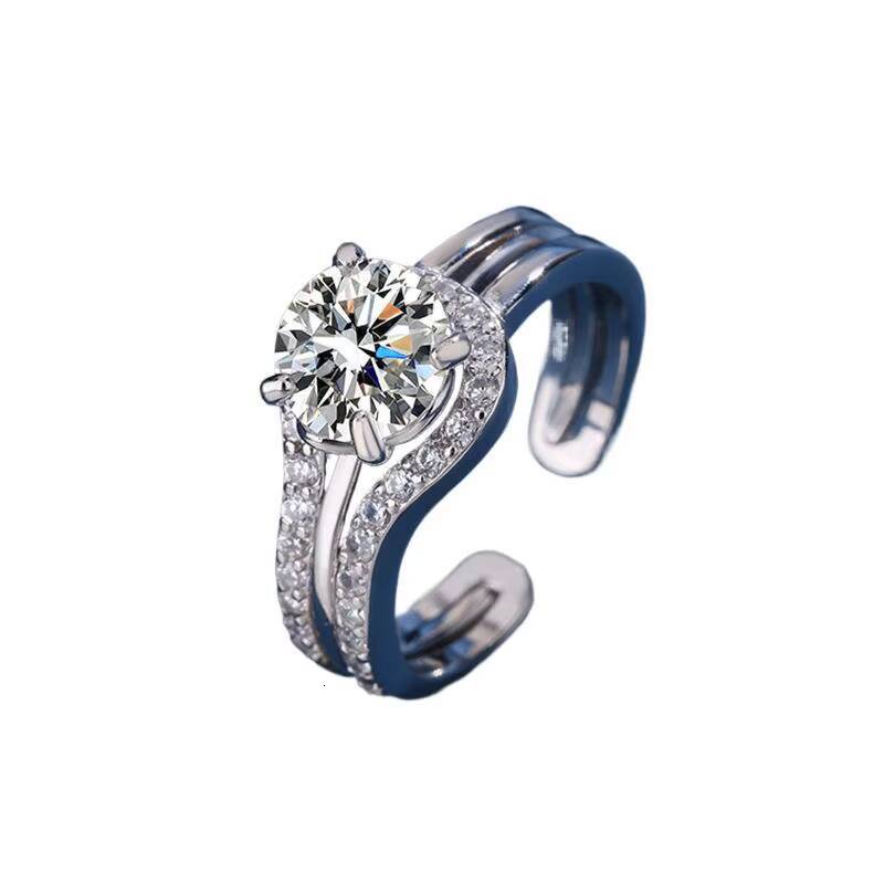 Mid-to-High-End 925 Silver Minimalist Moissanite Rings Sleek Twisted Bands Classic Luxurious Accessories Custom Bulk Orders