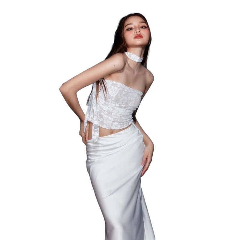 2023 Autumn Winter New Women's Street Fashion Solid Color Sexy Short Tube Top f54