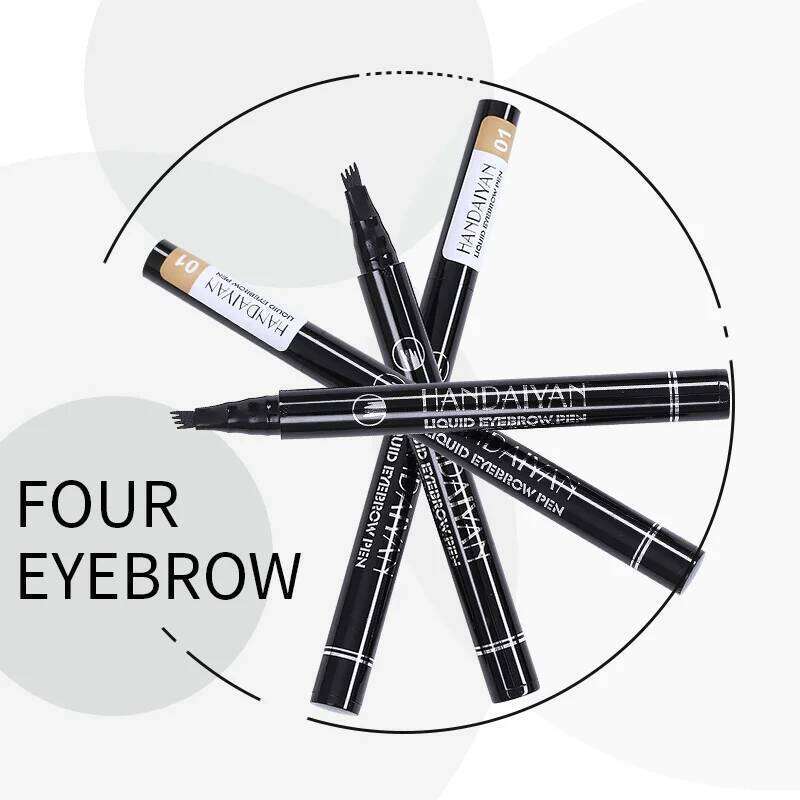 HANDAIYAN Pencil Four-fork Makeup Soft Liquid Eye Brow Easy to Wear Eyebrow Drawing Enhancer Pigment Tattoo Tool Pen X250725