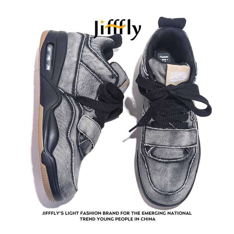 Jiffly Men's Autumn-Winter Trendy Retro Breathable Lace-Up Cushioned Sneakers