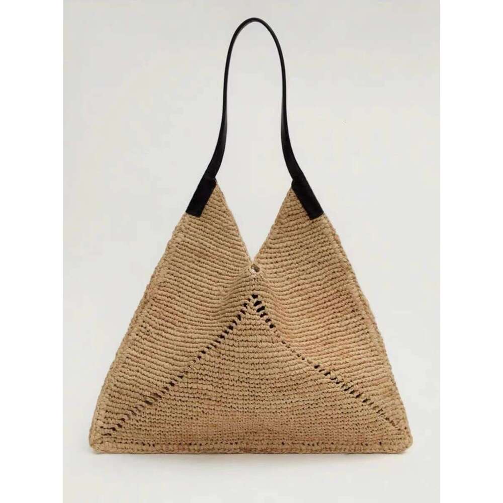 Designer Bag Tote Bag Designer Shoulder 2025 New Trendy Fashion Versatile Straw Tote Triangle Casual Design Shoulder Handbag Bag Trend