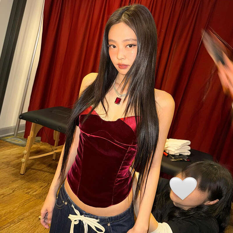 Spring Summer New Women's Fashion Sexy Strap Velvet Tube Top 9aa