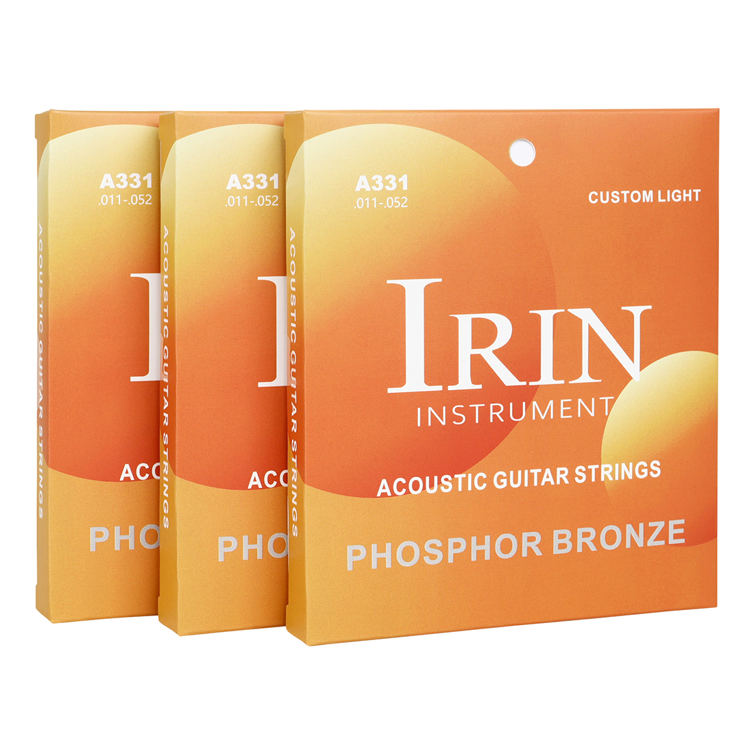 IRIN A331 Folk Guitar String Imported Hexagonal Alloy+Phosphorus Copper Coated Gold String Beads (PVD Coated) Classical guitar strings