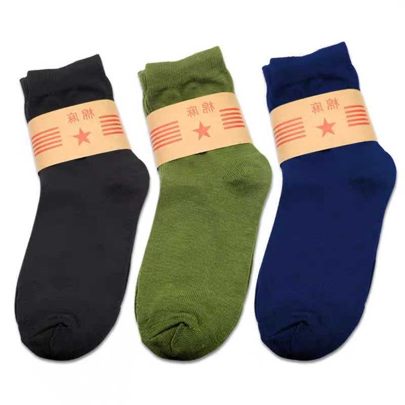 3 Pairs Men Socks Vintage Durable Wear-resistant Practical Solid Color Male Sock Mature High Quality Army Green Male Sock Socks X250725