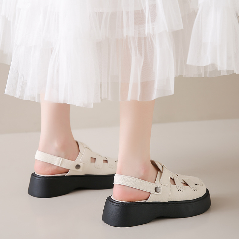 Ddmysports Women S Closed Toe Sandals New Summer Outdoor Clogs Two Way Thick Sole Half Slippers Beach Roman Shoes Outdoor Shoes