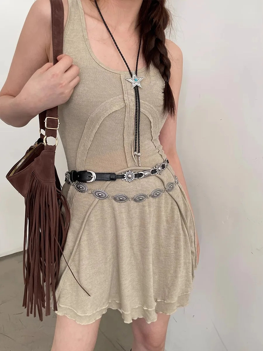 American Vintage Belt 2025 Versatile Denim Accessory High-End Sense Of Minority n Waist Chain 250722
