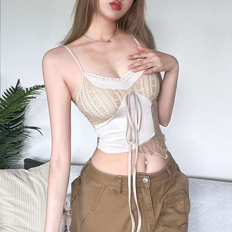 2023 Summer New Women's Solid Color Slim Street Fashion Strap Sexy Backless Tank Top b56