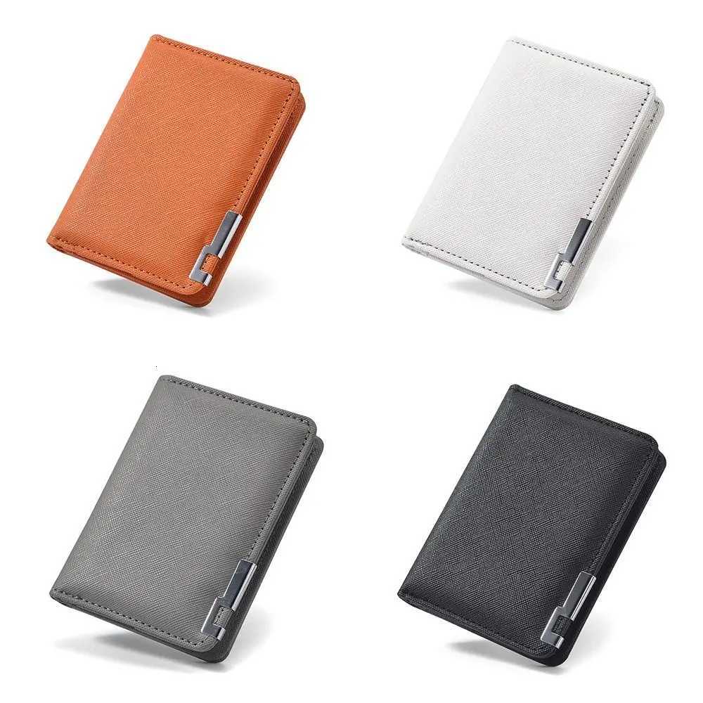 New PU Leather Mens Wallet Orange Black Grey White Two-Fold Multiple Pockets Ultra Thin Coin Purse Men Women Z250725