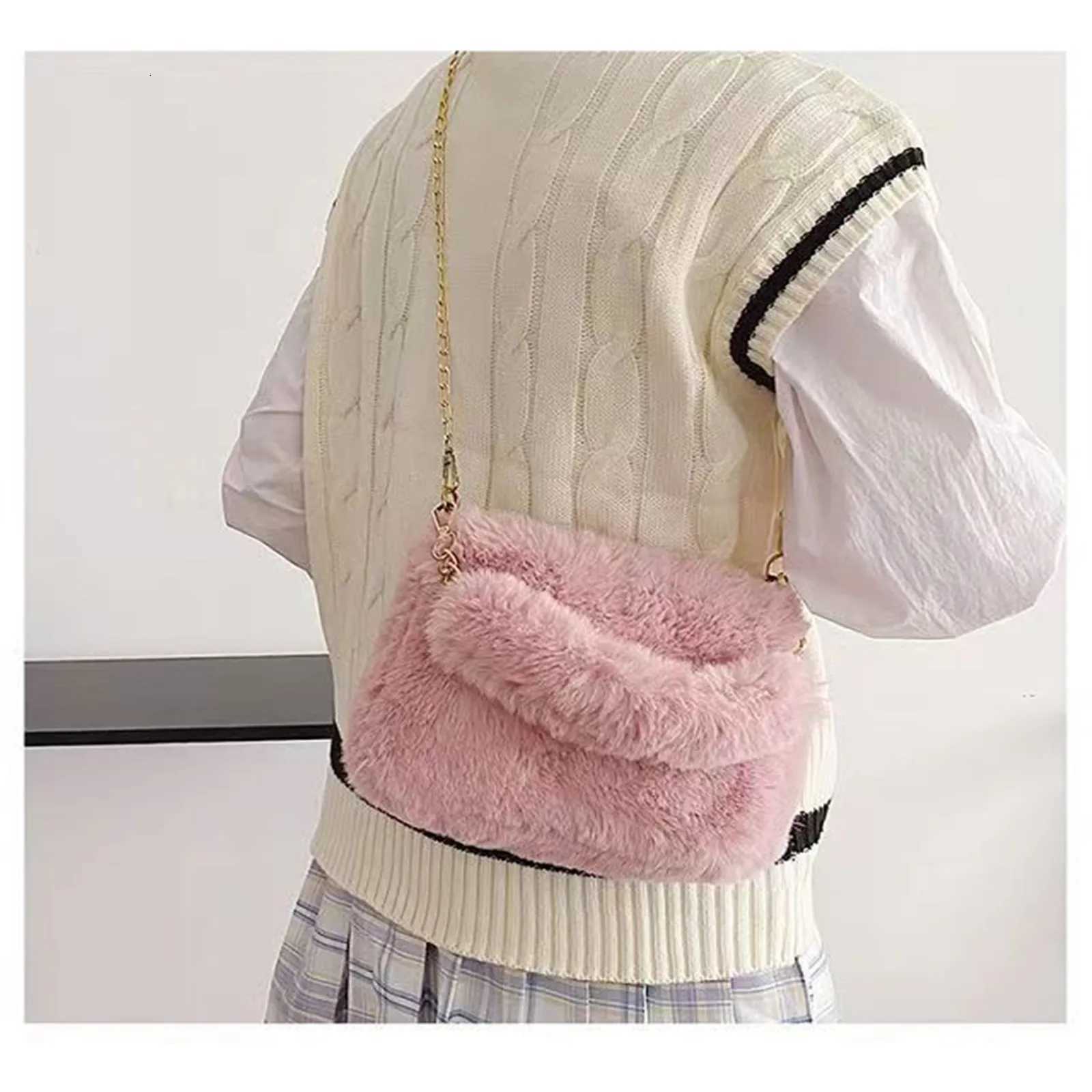 wen Plush Handbag Solid Color Shoulder Bag Casual Purse Dumpling Bag Simple Fi Crossbody Bag Y250725