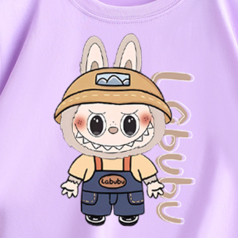 LABUBU Boys and girls short-sleeved T-shirt comfortable and soft pure cotton skin-friendly fabric children's T-shirt baby designer clothes Summer