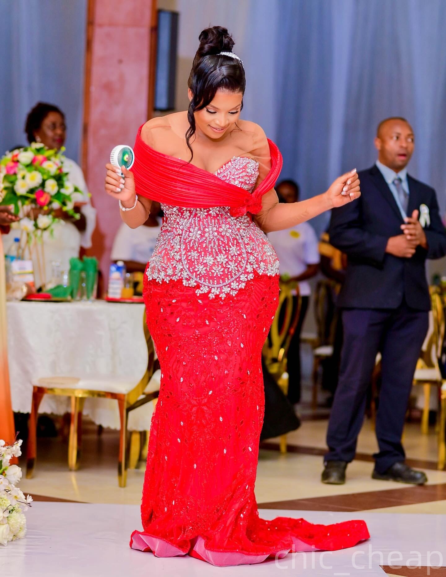 Mermaid Red Prom Dresses 2025 Sequined Crystals Full Sleeves Sparkly Evening Formal Party Second Birthday Engagement Gowns Plus Size Dress For Special