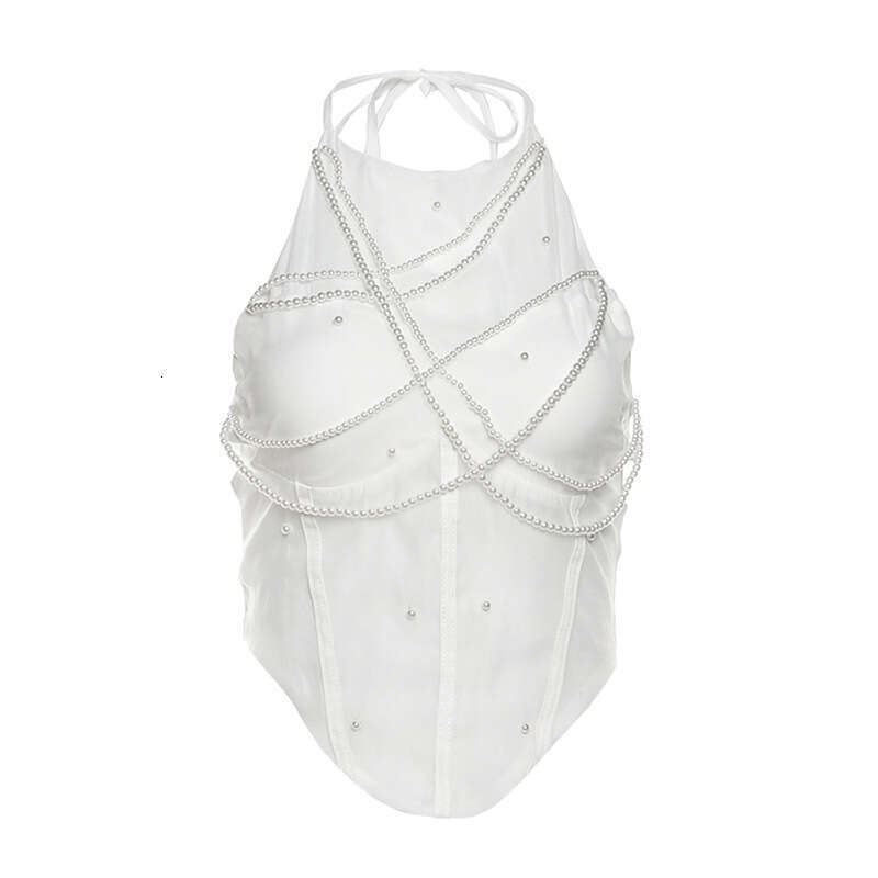 INS2024 Style Autumn Winter New Women's Solid Color Slim Street Fashion Halter Backless Tank Top 638