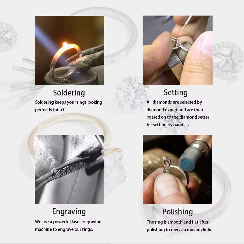 New Style 14k White Gold with Oval Shape D Color VVS Moissanite Dia Half Set Romantic for Wedding Ring