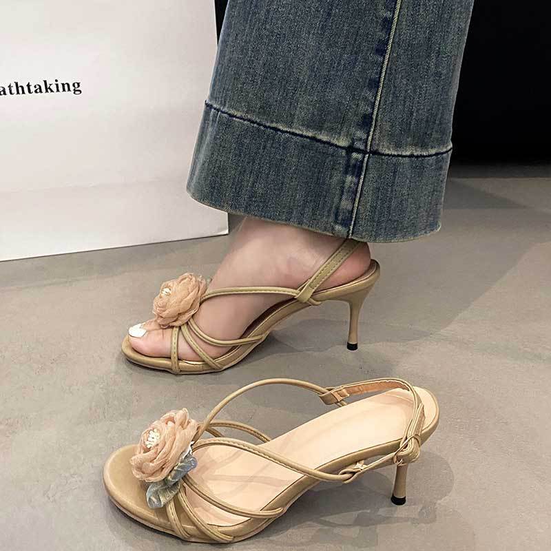 Ddmysports Camellia Heels Dress New Style Stunning High Heel Sandals For Women Summer Outdoor Wear Outdoor Shoes