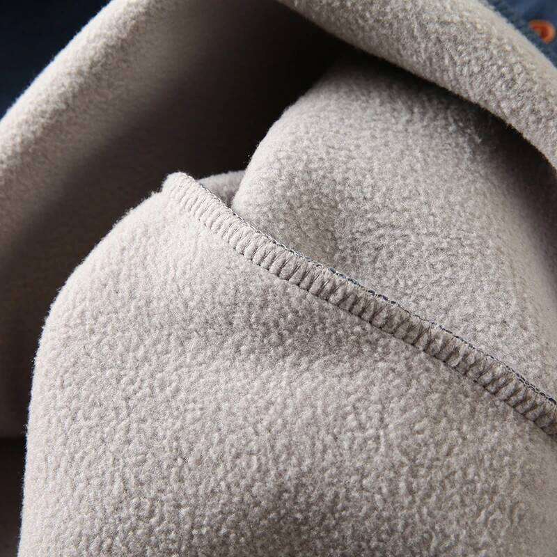 Men's Tops Winter New Veet Thickened Long-sleeved Henry Collar Buttons Waffle T-shirt Large Size Solid Color T Shirts Tees