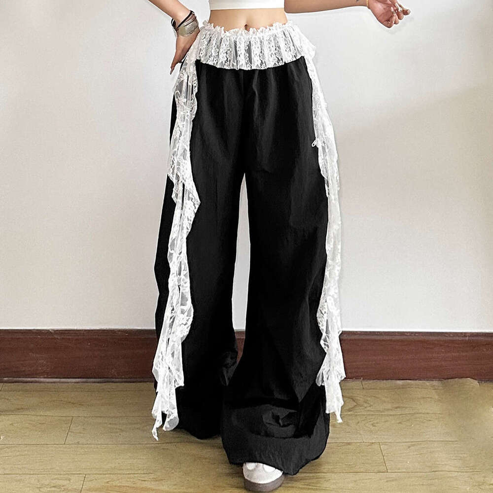 2025 Summer New American Style Trendy Fashion Hip-Hop Irregular Lace Waist Decoration Women's Clothing a26