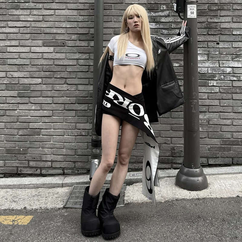 Women's Summer New Street Fashion Hip-Hop Letter Print Loose Versatile Waist Belt 531