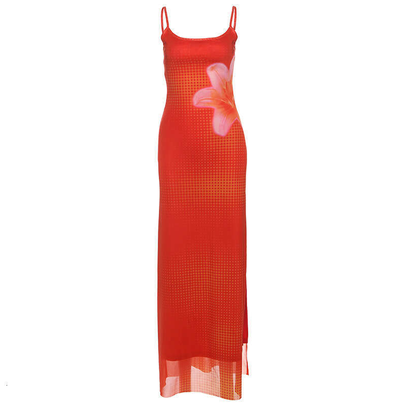 2025 Summer New Pure Desire Sexy Hot Girl Printed Elegant Waist-Cinching Comfortable Bodycon Long Dress bf5
