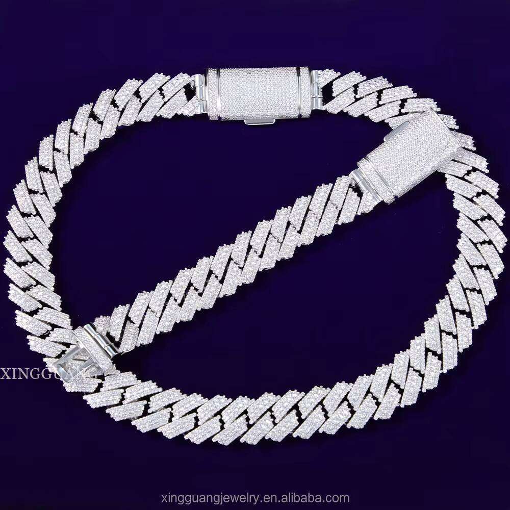 New Style Dia Link Solid Sier Cuban Chain Fine Jewelry Necklace Men Moissanite Bracelet