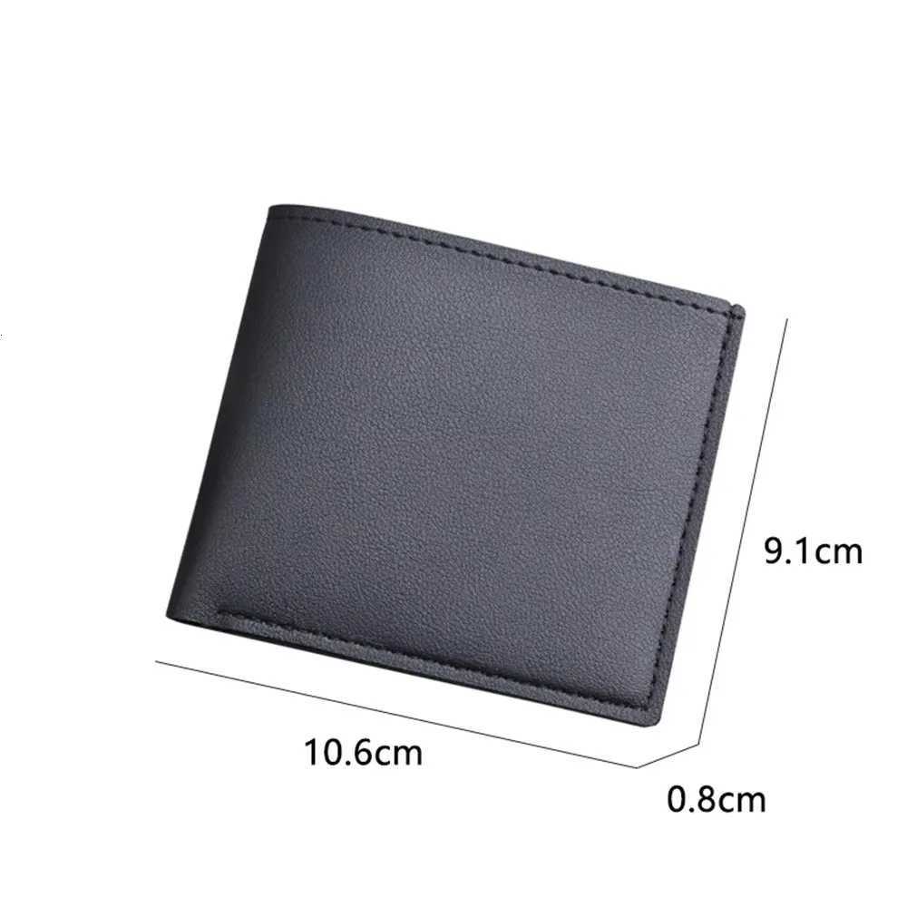 Simple Men Short PU Leather Wallet Solid Color Thin Male Holder Small Money Purses Business Foldable Wallet New Z250725