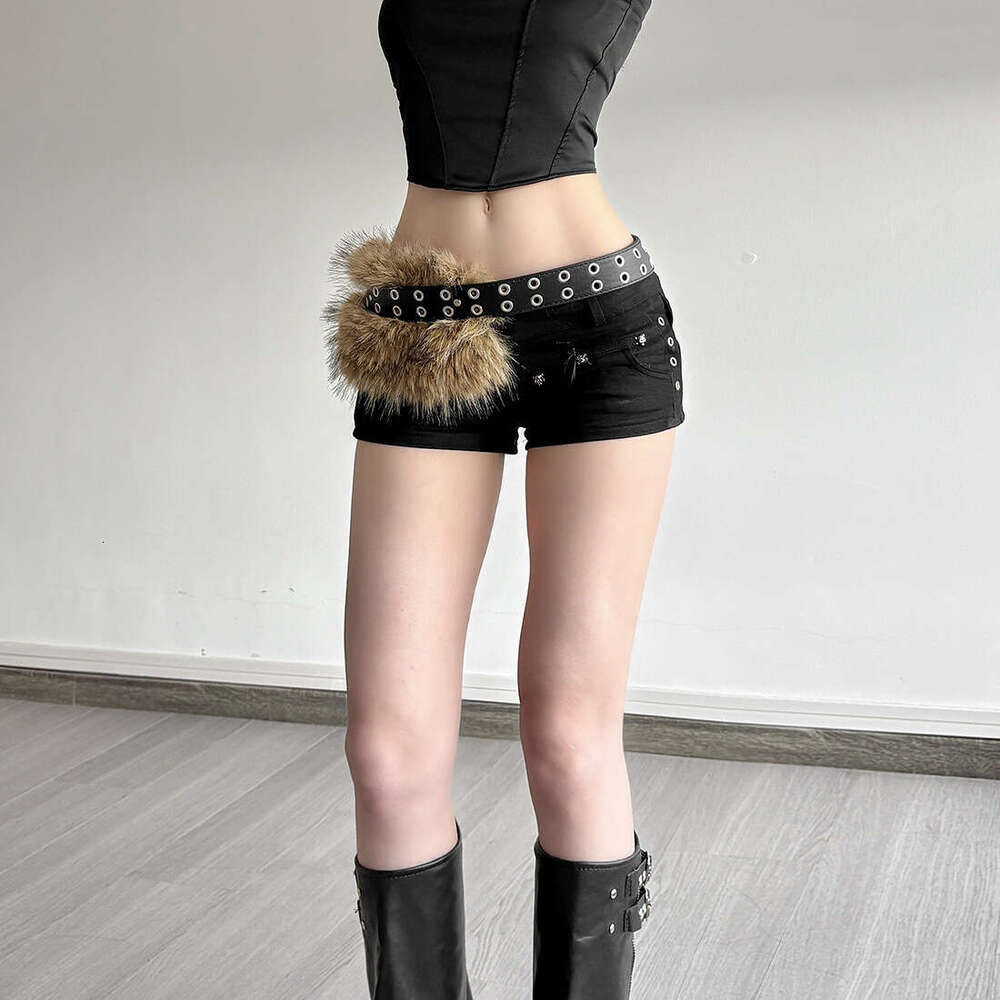 2025 Summer New American Style Personalized Furry Patchwork Hot Girl Trendy Accessories Waist Belt for Women 4c8