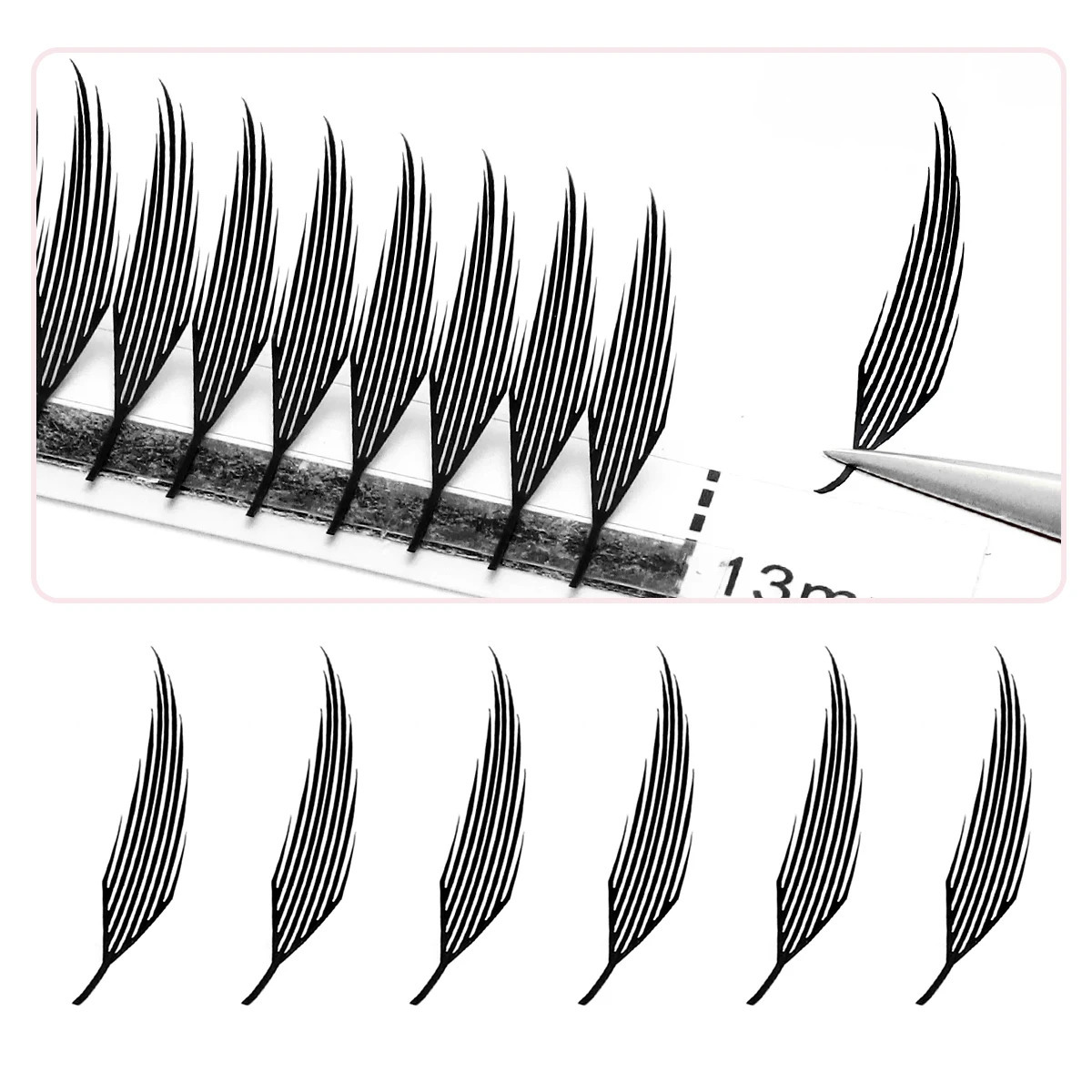 ARISON Comic Leaf Lashes Plume Spire Premade Fan Eyelash s Automatic Flowering Individual Volume False 250714