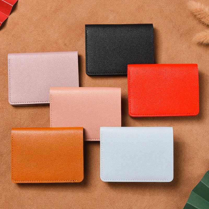 New Mens Wallet With Button Small Purse For Student Soft PVC Drivers License ID Card Bag Women Holder Male Z250725