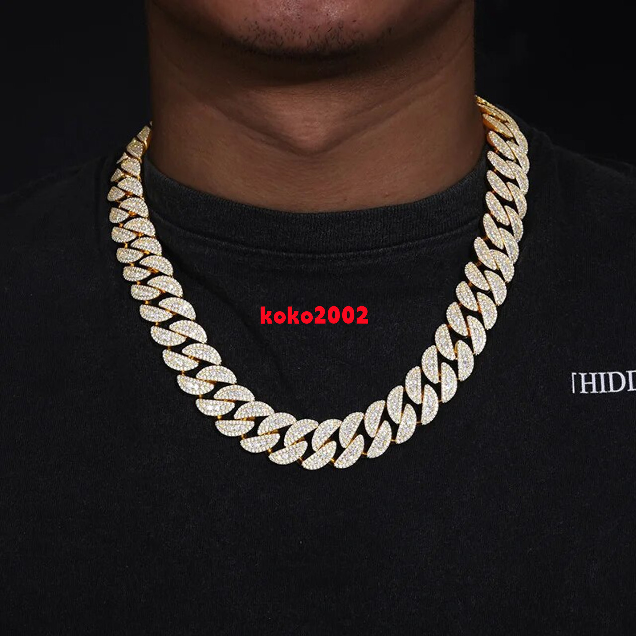 Stylish 925 Silver Moissanite Cuban Link Hip Hop Necklace 22mm Chains for Men