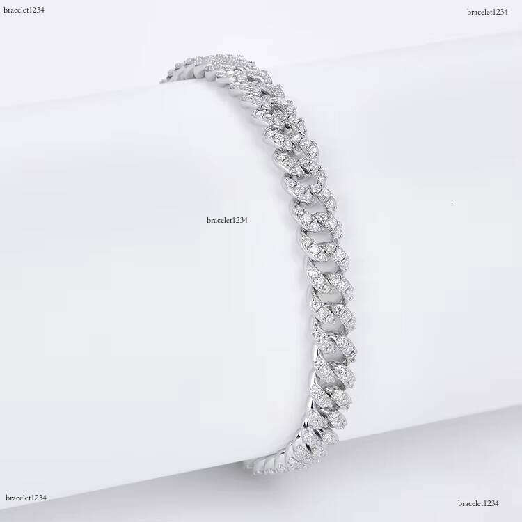 Pass Dia Tester 6mm Cuban Chain Bracelet for Men Iced Out Sier Plated Gold Vvs Moissanite Bracelets