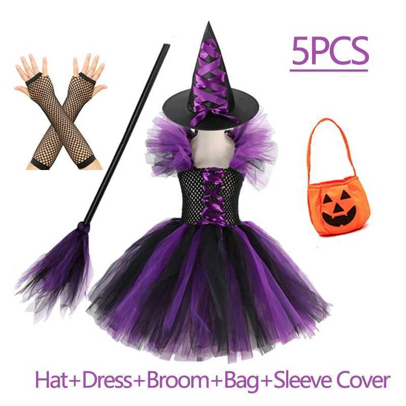 Girls Colour Witch Costume Disguise Halloween Cosplay Carnival Par Christmas Toddler Kids Princess Dress Prom Gown Dress Z250725