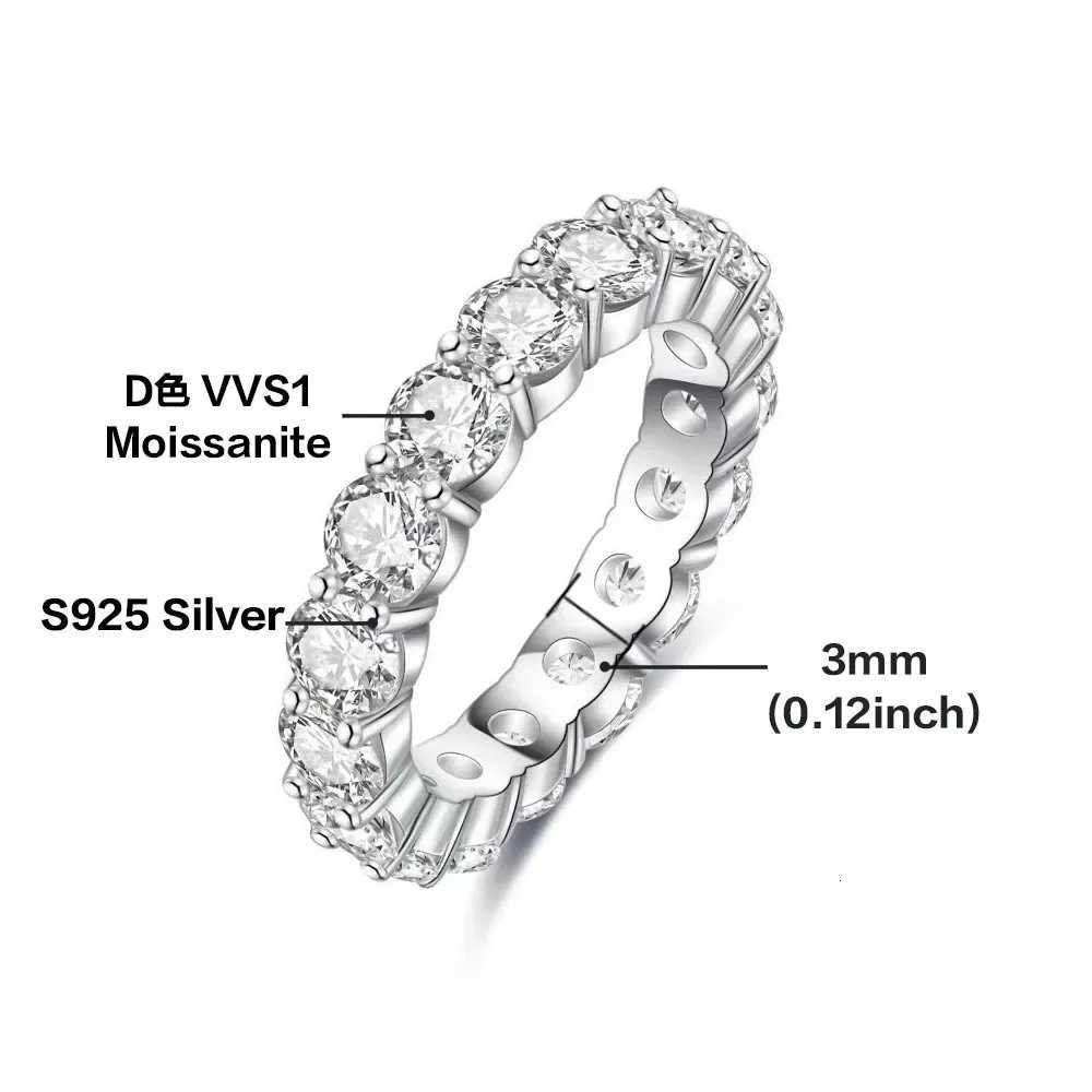 Real 3mm D colored Moissanite ring 925 sterling silver womens jewelry 18K white gold gold-plated wedding ring party jewelry W250417