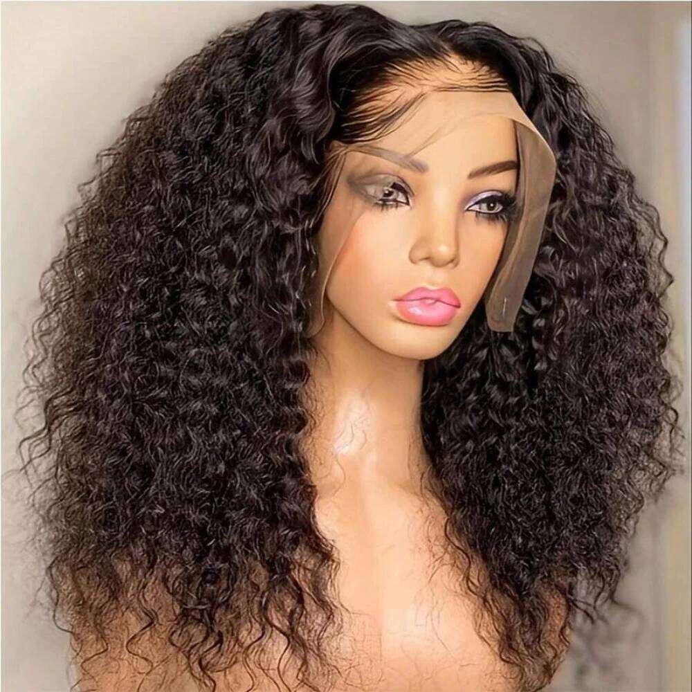 For Woman 13X4 Deep Curly Front Wig Human Pre Plucked With Baby Hair Lace Frontal Wigs