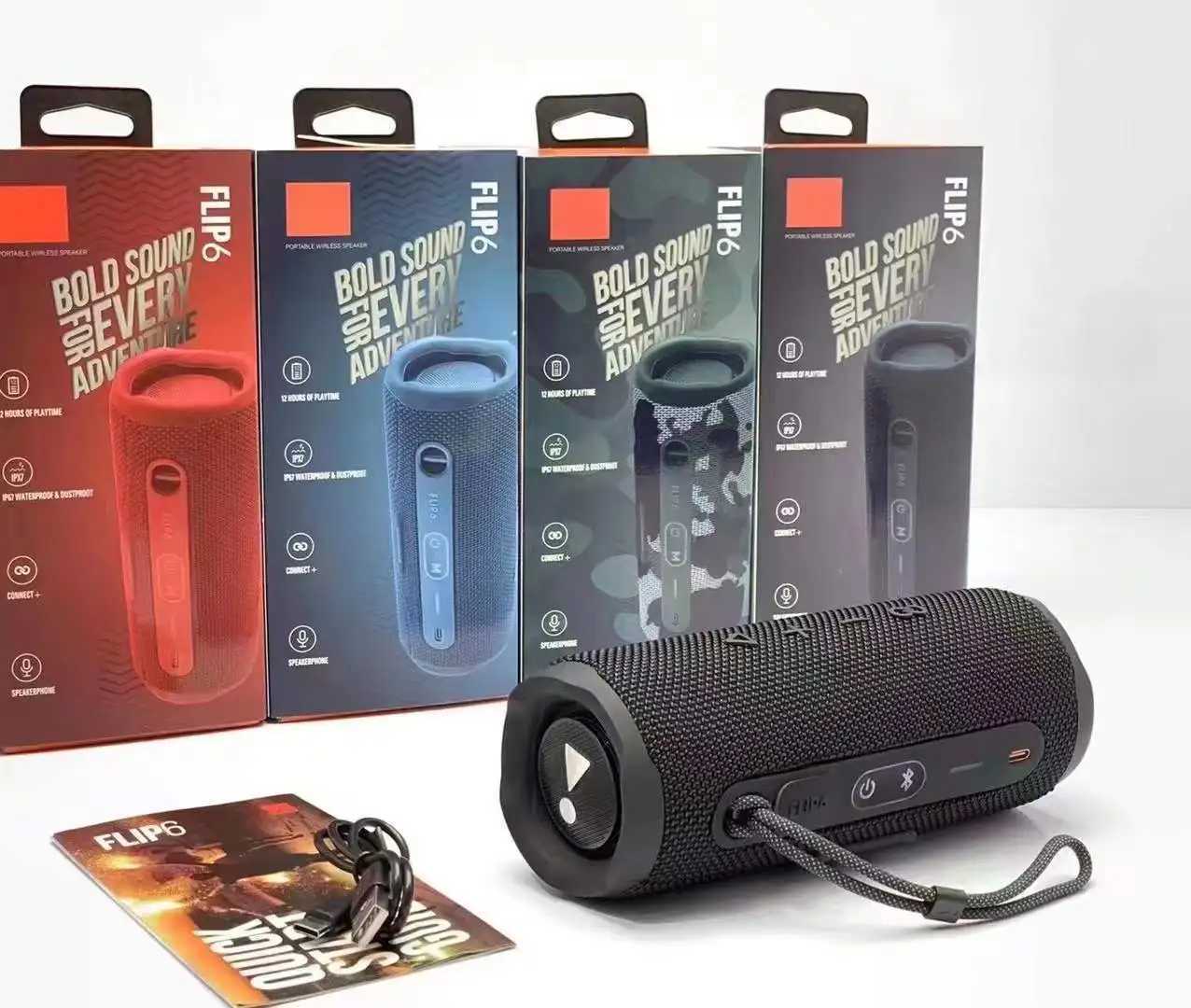 Elevate Your Soundtrack: Flip 6 Portable Speaker with Waterproof Construction, Bold Colors, and Uncompromising Audio Performance H260226