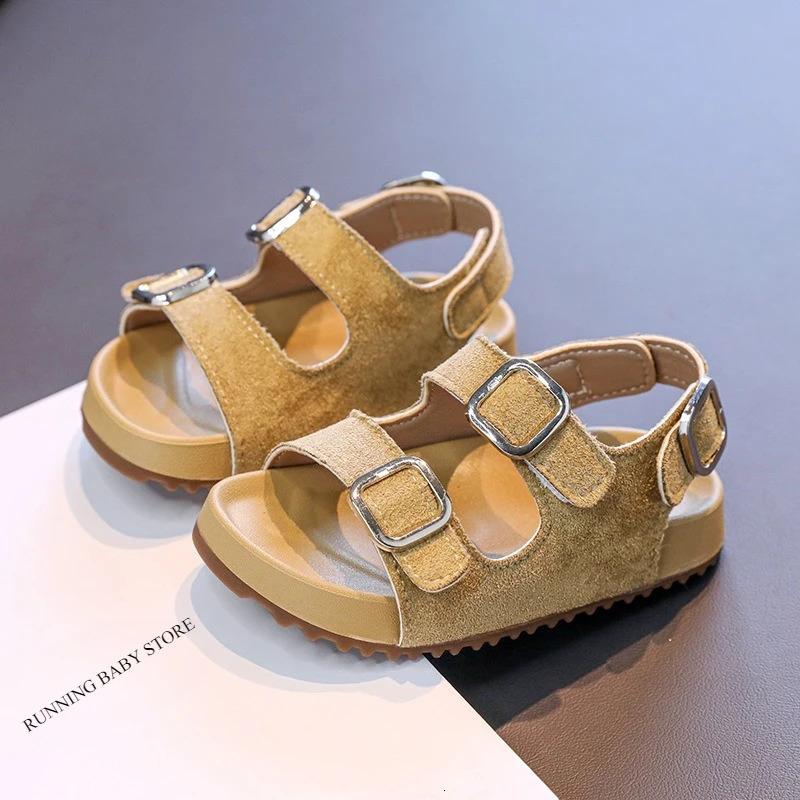 Summer Childrens Shoes Fashion Suede Leisure Sandals Metal Buckle Stunning Outdoor Unisex Non Slip Beach I05242 250725