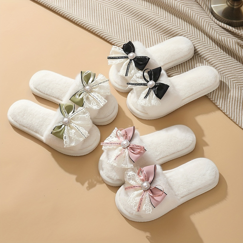 Women's Bow Open Toe Slippers - Comfortable Fashion Gift Style