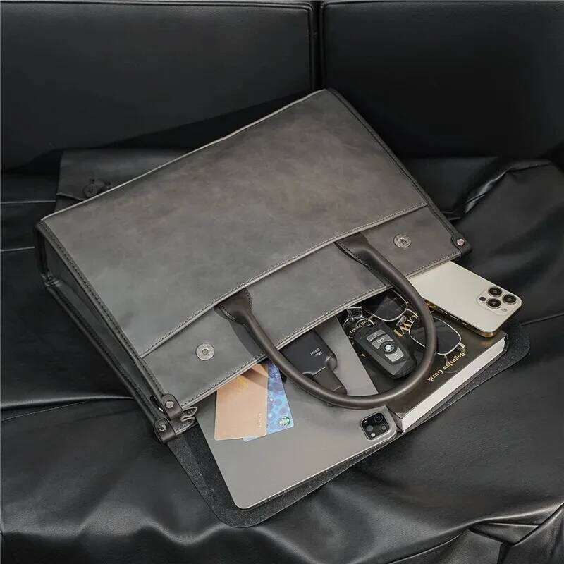 Retro Tote Briefcase Large Capacity Handbags Men Fashion Business Top-Handle Bags Crossbody Laptop Bag Satchels