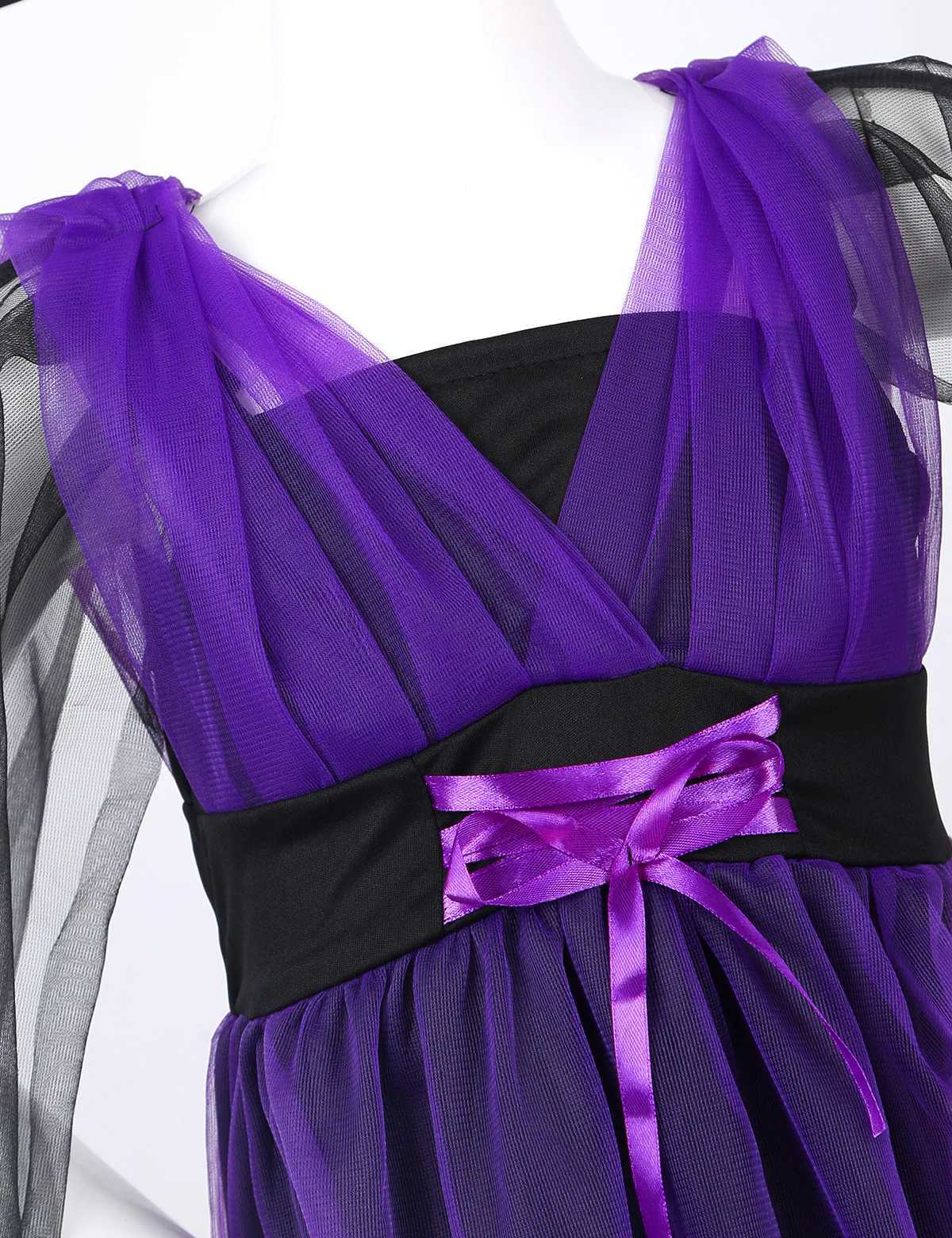 2025 Baby Girl Halloween Witch Costume For Girl Cosplay Vampire Princess Dress With Hat and Staff Carnival Witch Role Play Dress Z250725