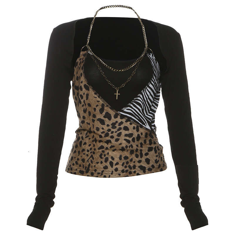 2024 Autumn New Long Sleeve Short Top Sexy Camisole Two-Piece Set for Women 469