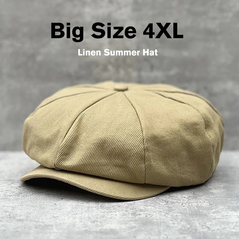 Cotton Big Size Summer sboy Cap Men Twill 8 Panel Hat Baker Caps Retro Gatsby Hats Casual Cap Apple Beret for Male 250723