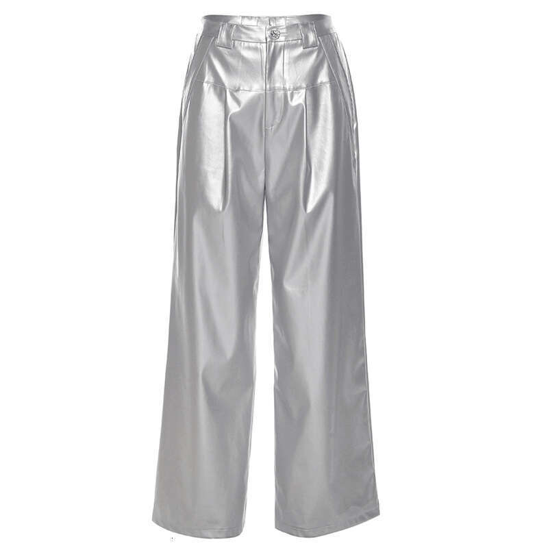2023 Summer New Women's Solid Color Loose Street Fashion High Waist Casual Straight Wide Leg Pants 62c