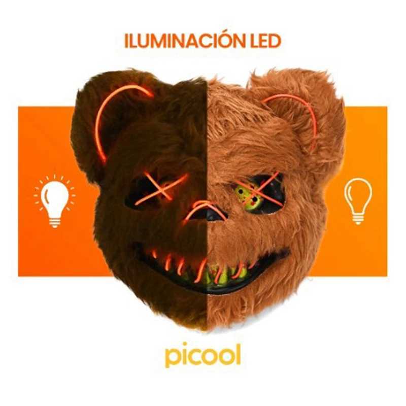 NEW LED Light Halloween Cosplay Face Mask Party Show Stage Makeup Horror Bloody Rabbit Bear Mask Cartoon Carnival Head Cover Y250725