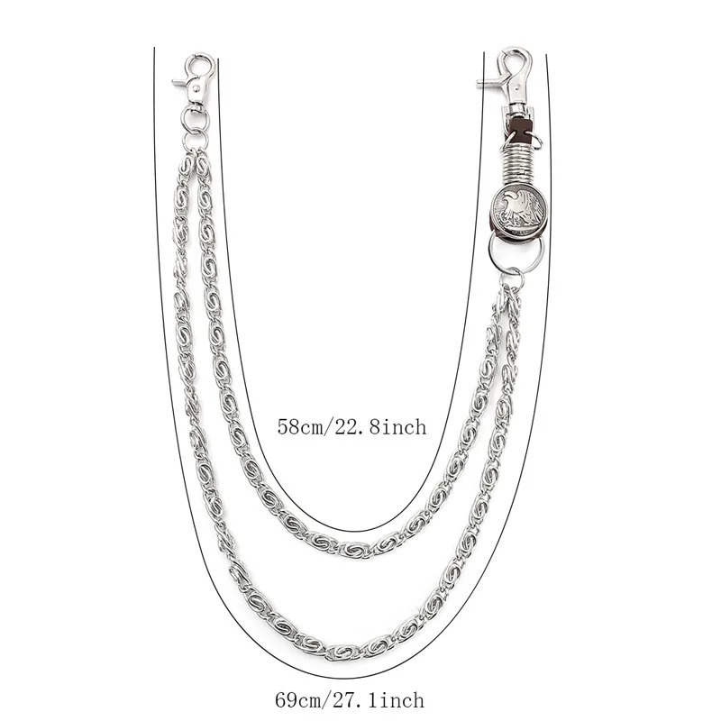 Punk Pants Chain Boy Fashion Multi-layer Keychains for Men Women Jeans Waist Chain Gothic Rock Jewelry Accessories 250722