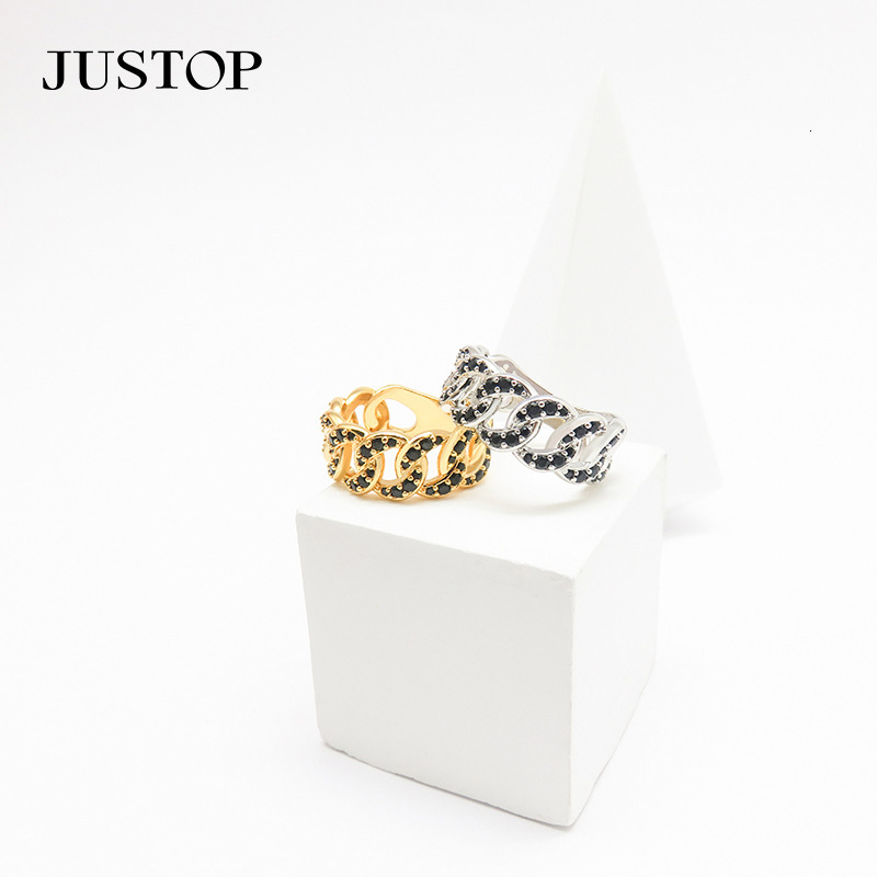 2025 New Fashion Commuter Cuban Ring With Inlaid Diamonds And Real Luxury Jewelry Gold Plating, Light Luxury Design Sense Designer Jewelry Trendy Ring